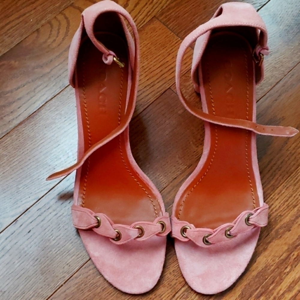 coach heel open toe sandals NWT